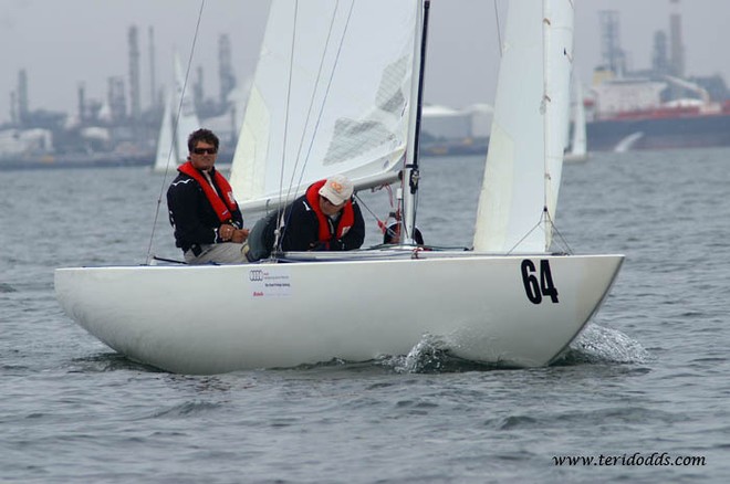 Invitational Race winner - B Squared (Gary Boyd, Dean Blatchford and John Boyd) - Rex Gorell Prestige Etchells Australian Championships 2011 &copy; Teri Dodds http://www.teridodds.com